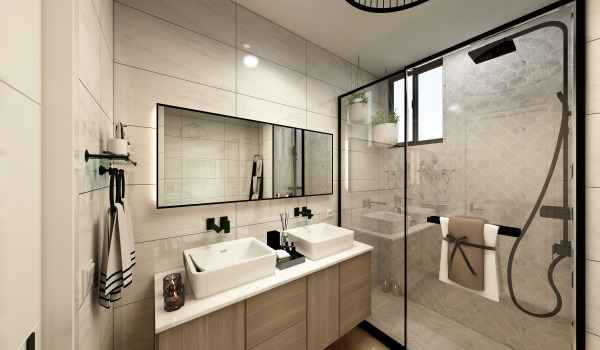 What mirror works well in a small bathroom?