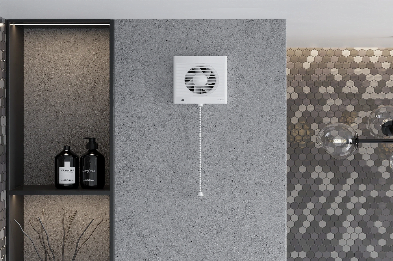 Can a bathroom fan be above the shower?
